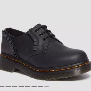 Dr Martens 1461 FRILL NAPPA LEATHER OXFORD SHOES Black Size 6